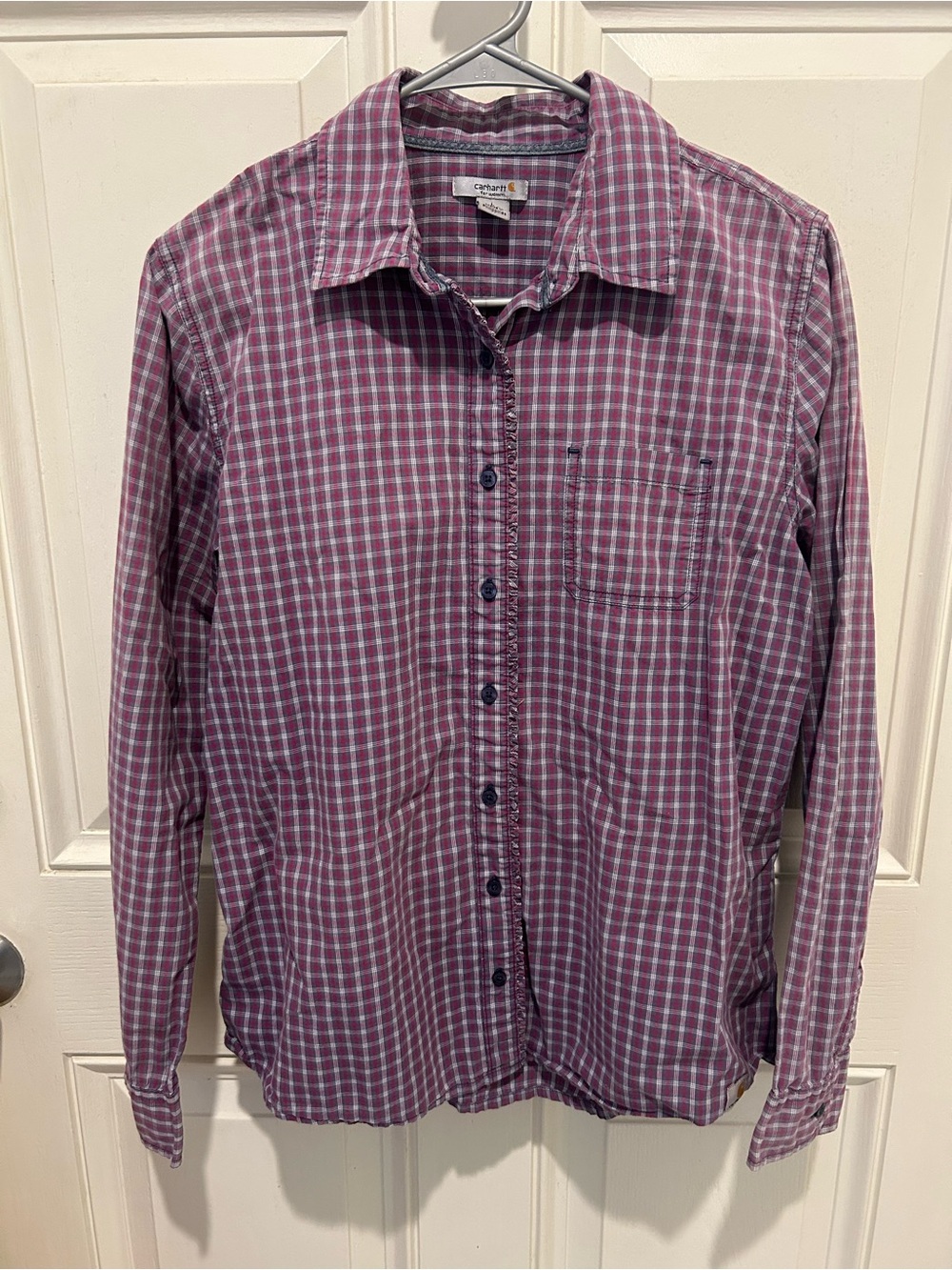 Carhartt Women’s Purple Plaid Button-Down Shirt